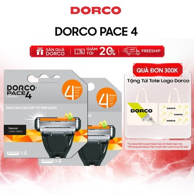 Đầu Cạo Râu Hàn Quốc 4 Lưỡi DORCO PACE 4 - FRA1040-B - Hộp 4 Đầu Cạo