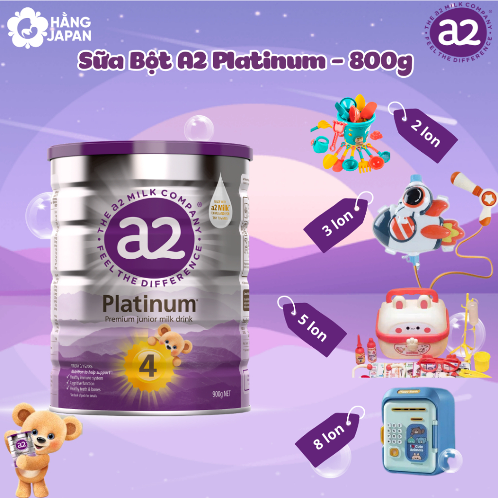 Sữa A2 Platinum Úc hộp 900g số 1,2,3,4