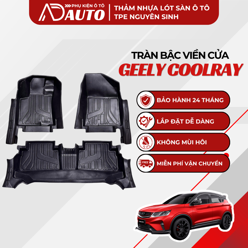Thảm Lót Sàn Ô Tô Geely Coolray, Thảm Lót Sàn AD AUTO Đúc Khuôn Nhựa Tpe Cao Cấp, An Toàn, Bền Đẹp