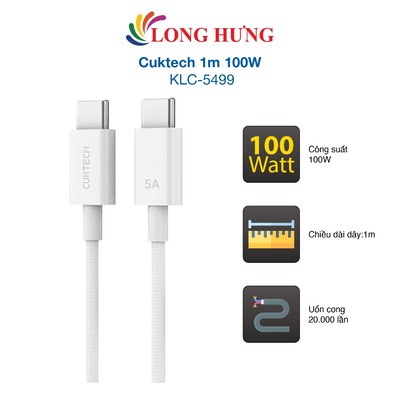 Cáp USB Type-C to Type-C Cuktech 1m 100W KLC-5499 - Hàng chính hãng
