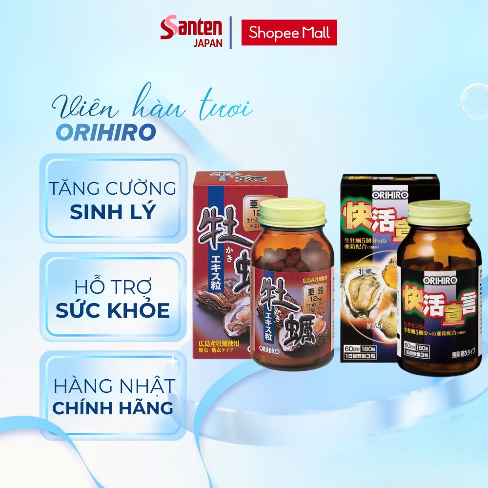 Viên uống tinh chất hàu tươi, hàu tươi tỏi nghệ Orihiro Nhật Bản