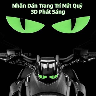 Nhãn Dán Trang Trí Mắt Quỷ 3D Phát Sáng – Dùng Cho Xe Ô Tô, Xe Máy – Thiết Kế Độc Đáo, Bền Màu
