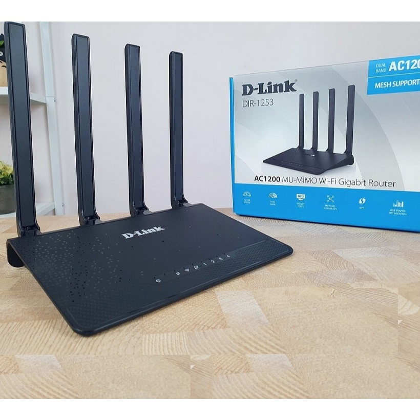 Bộ Phát WiFi DLink Mesh Tốc độ cao DIR-1253 Chuẩn AC1200Mbps Lan Gigabit 4 Ăng Ten