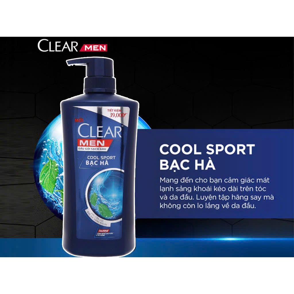 DẦU GỘI CLEAR MEN COOL SPORT MENTHOL 360ML