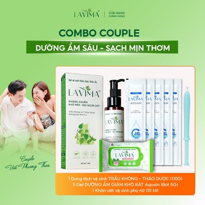 [COMBO COUPLE DƯỠNG ẨM SÂU, SẠCH MỊN THƠM] DDVS Trầu không, Khử Mùi & Gel Phụ Khoa Aquain LAVIMA