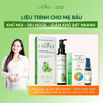 [LIỆU TRÌNH NẤM NGỨA CHO MẸ BẦU]  DDVS Nữ & Gel Bôi Phụ Khoa, Thảo dược trầu không, Giảm Viêm LAVIMA