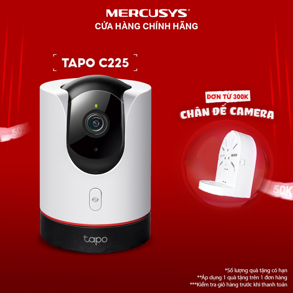 Camera WiFi AI TP-Link Tapo C225 An Ninh Gia Đình Quay/Quét