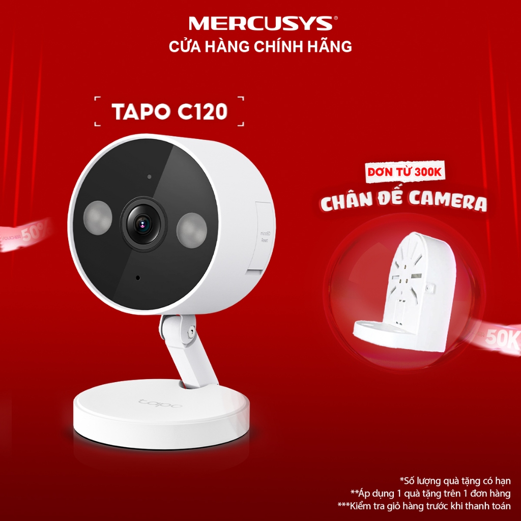 [Hỏa Tốc] Camera Wifi TP-Link Tapo C120 / C125 Trong Nhà/ Ngoài Trời Chống Nước, Đế Nam Châm, Độ Phâ