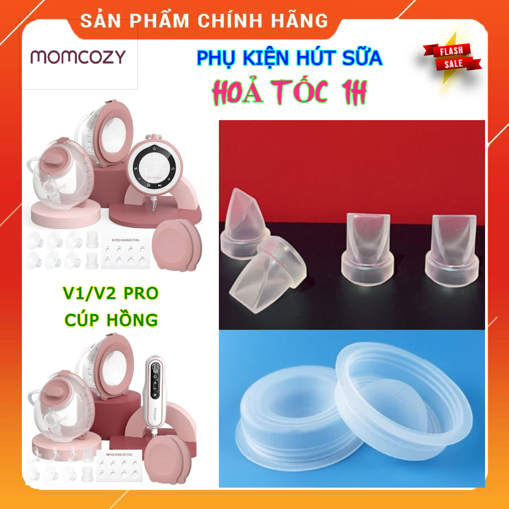 (HoảTốc1h) Van chân không màng hút sữa Momcozy V1 Pro V2 Pro cúp hồng cúp trắng - Phụ kiện hút sữa M