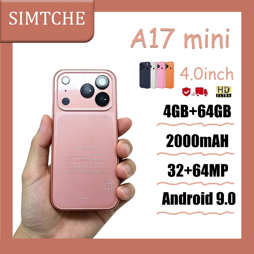 Điện thoại thông minh màn hình cảm ứng A17 mini màn hình nhỏ 4.0 inch, bộ nhớ lớn 4GB+64GB, pin 2000