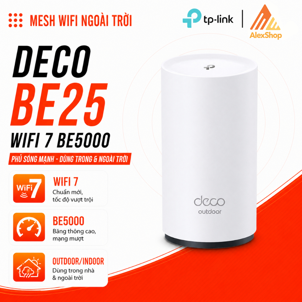 [BE5000] Deco BE25 Outdoor Router Mesh WiFi 7 Ngoài trời/Trong nhà