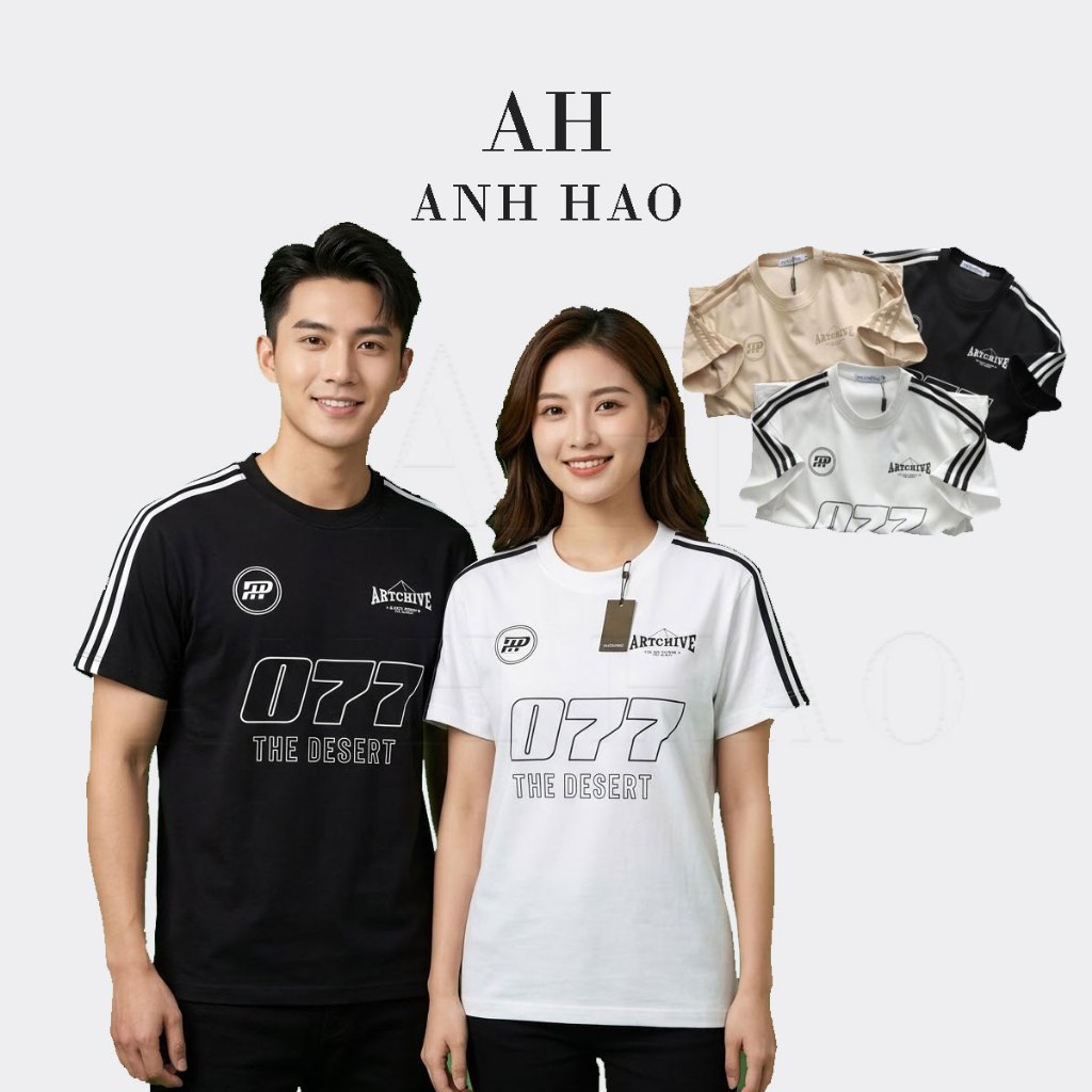 Áo thun UNISEX OVERSIZE form rộng nam nữ 077 form rộng teen cổ tròn trắng oversize | AH STUDIO