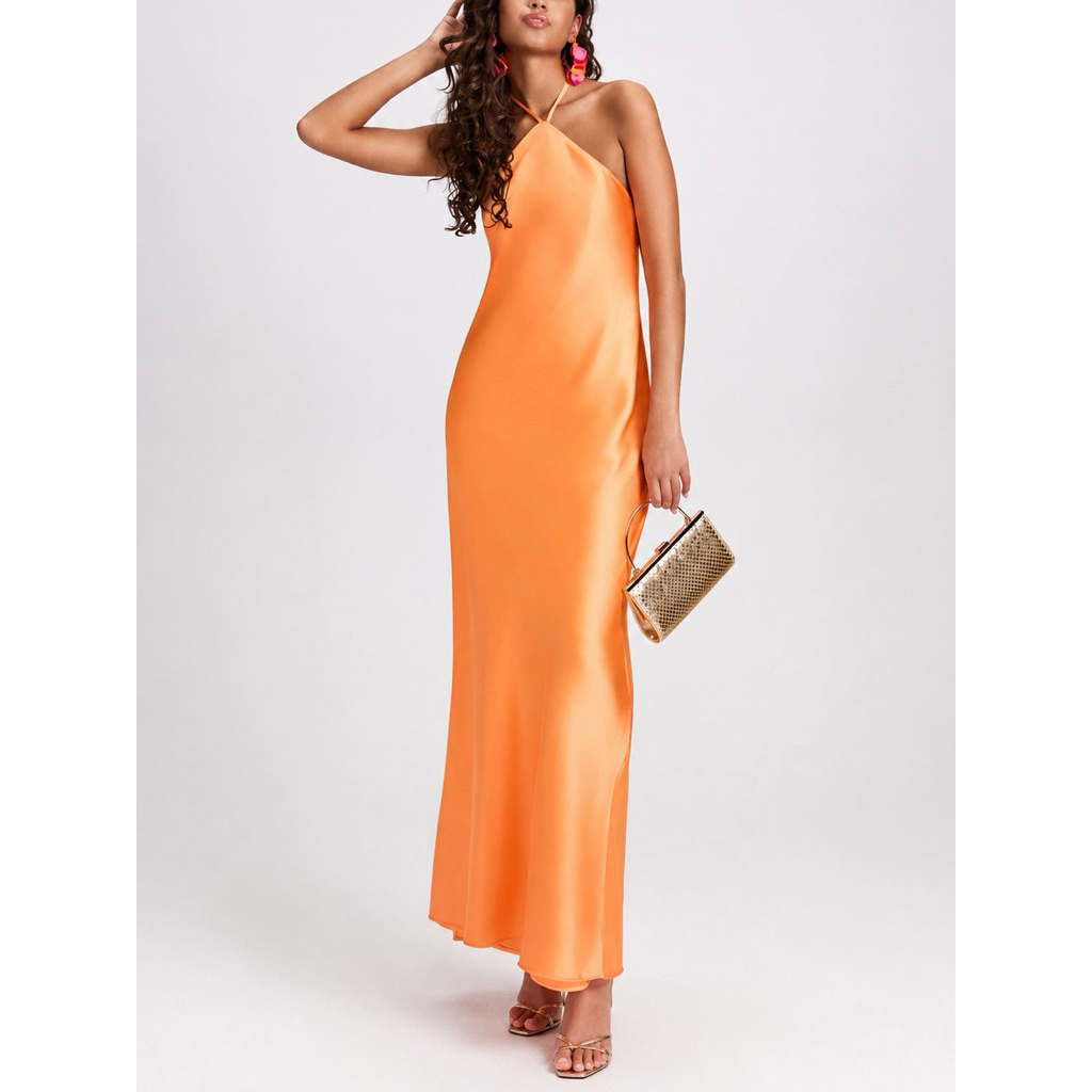Đầm lụa cam Morgan & Co