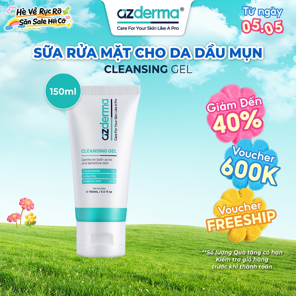 Sữa rửa mặt hỗ trợ làm sạch da và giảm mụn quay trở lại Azderma 150ml