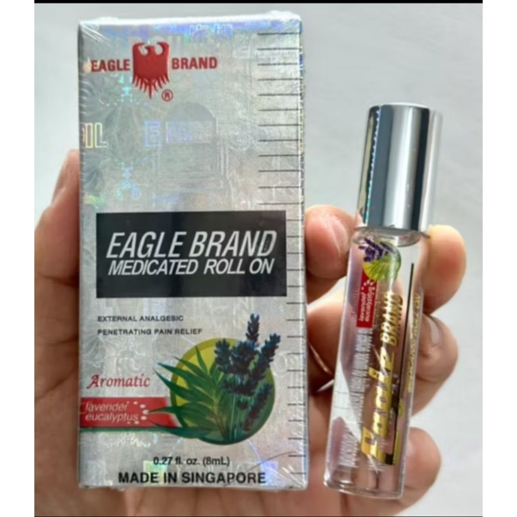 Dầu gió Trắng Con Ó Singapore dạng lăn 8ml chính hãng Eagle Brand Medicated Roll on