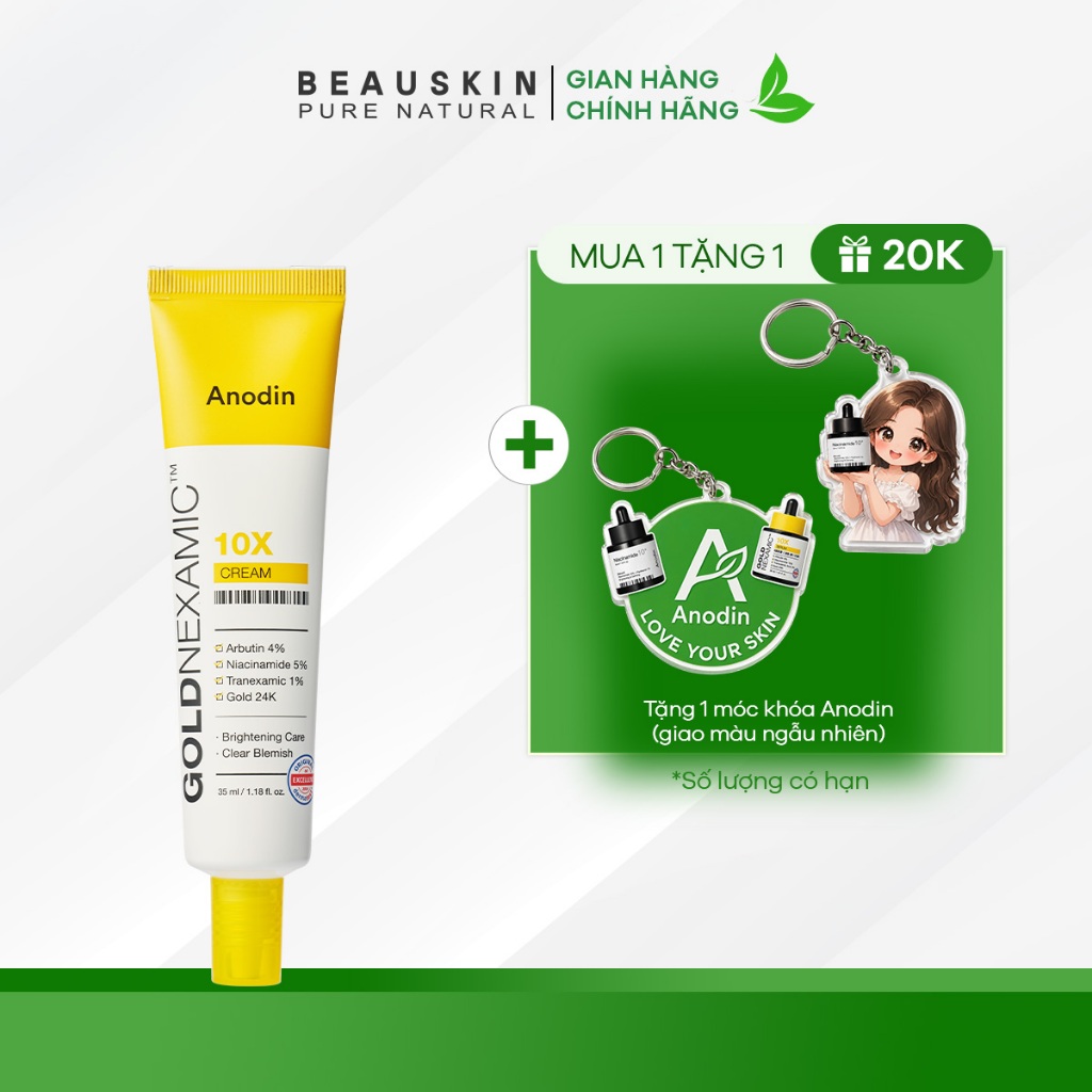 Kem dưỡng sáng, mờ thâm nám đa tầng Goldnexamic 10X Anodin 35ml - Hàn Quốc Chính Hãng