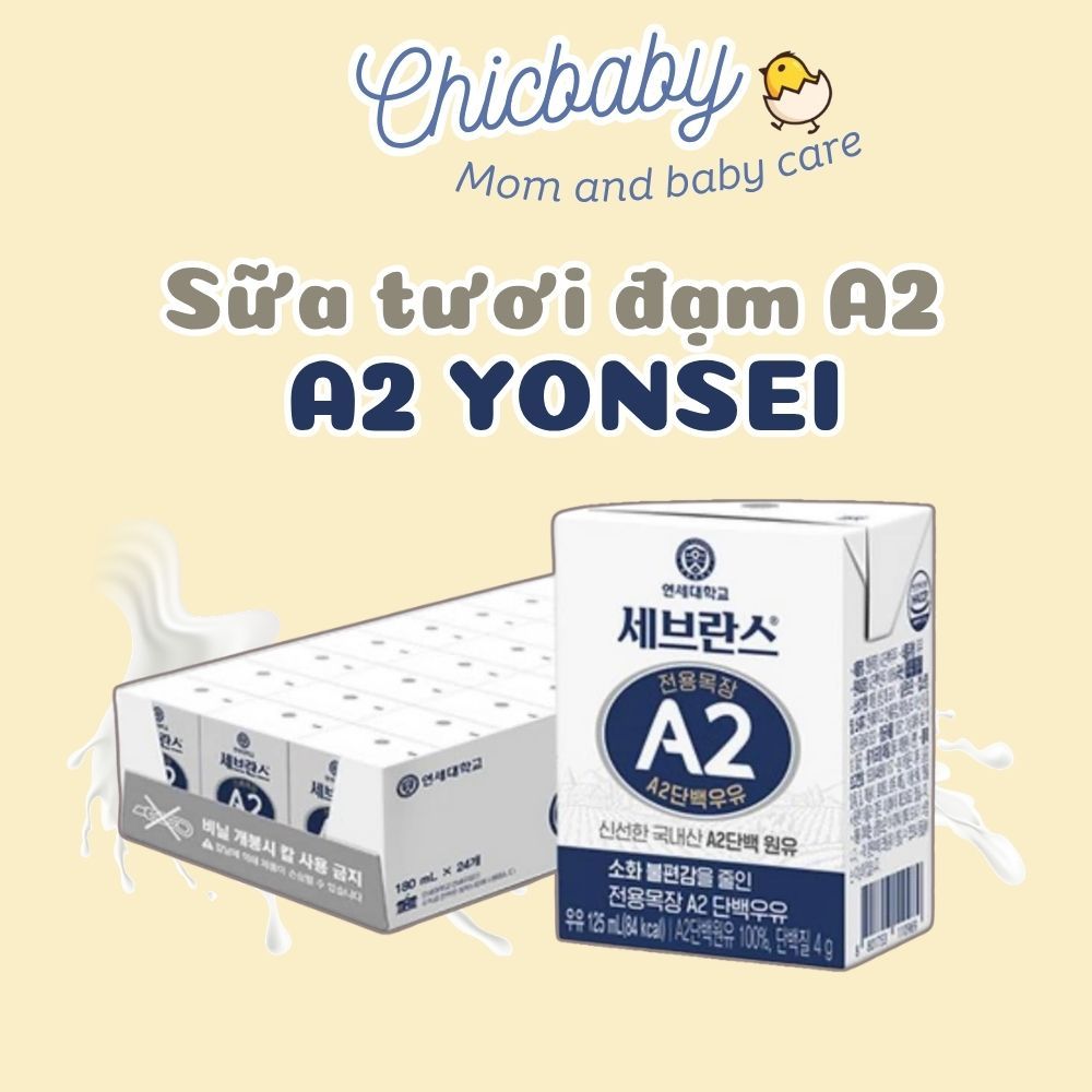 [Date 9/2026] Sữa tươi A2 Yonsei Hàn Quốc – Đạm A2 – Hộp 125ml cho bé từ 1y
