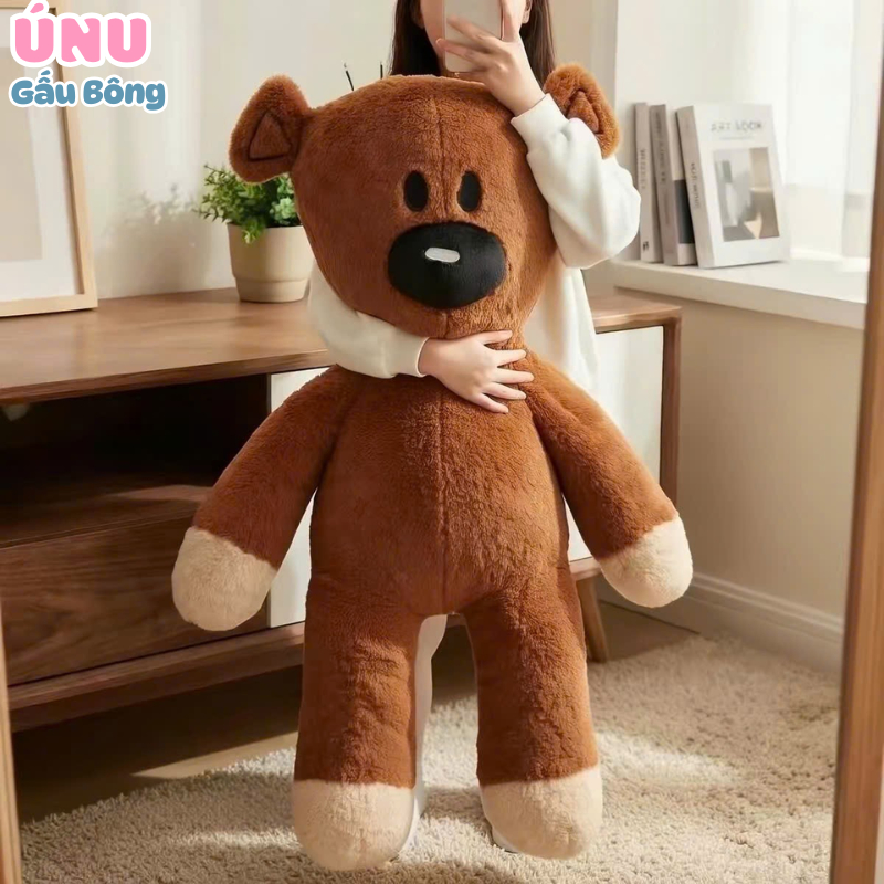 Gấu Bông Mr.Bean Nâu, Gấu Ôm Hoạt Hình Mr.Bean Đáng Yêu, Hàng Quảng Châu