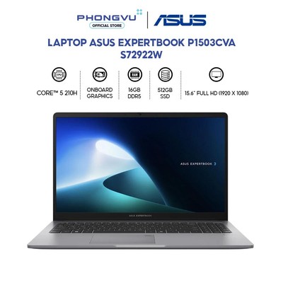 Laptop Asus ExpertBook P1503CVA-S72922W - Core 5 210H - RAM 16GB - 512GB SSD - Win 11 - Bảo hành 36 tháng