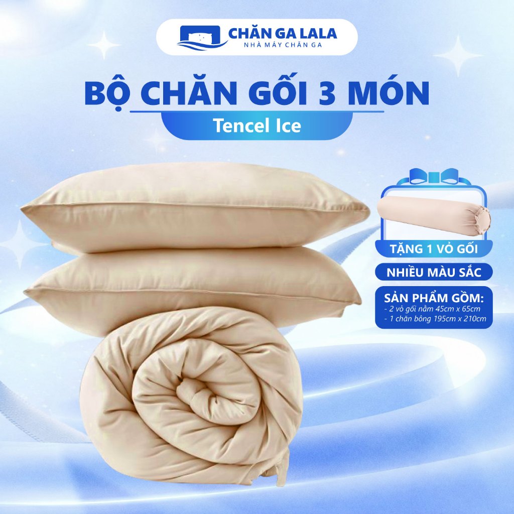 Bộ Chăn Gối 3 Món Silk Ice CHAGOTA, Công Nghệ Kháng Khuẩn, Vải Mềm Mát, Phong Cách Chuẩn Hàn | BigBuy360 - bigbuy360.vn