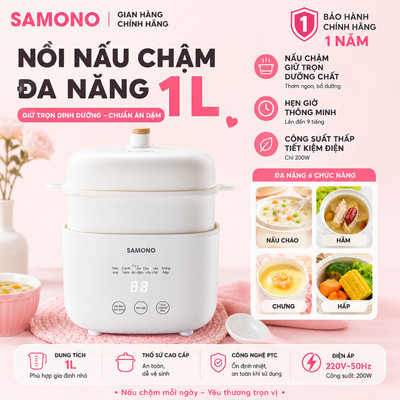 Nồi nấu chậm đa năng SAMONO SW-SC10 dung tích 1L phiên bản tiếng Việt