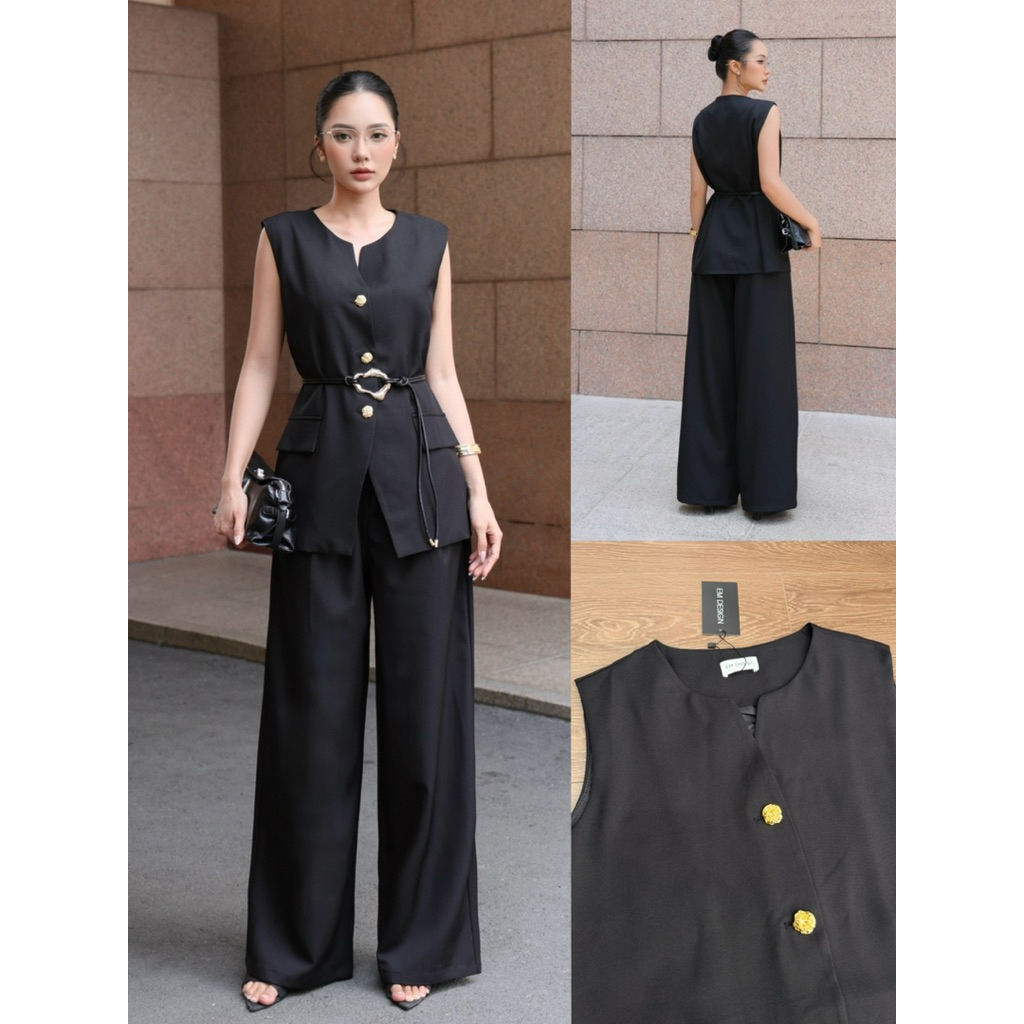 [EM CHIC] Set vest dáng xuông thiết kế thanh lịch sang chảnh ( tặng kèm đai )