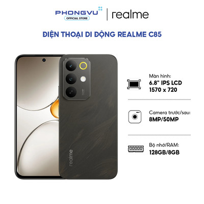 Điện thoại thông minh Realme C85 (8GB/128GB) - Chip Snapdragon 685 - Pin 7000mAh - Bảo hành 12 tháng