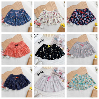 Quần váy cotton bé gái Janeshop, Chân váy xòe họa tiết xuất dư xịn mềm mịn mát 12-40kg