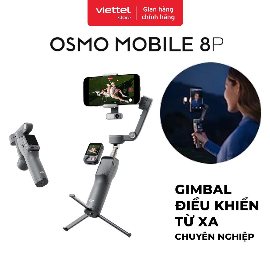 Gimbal chống rung điện thoại DJI Osmo Mobile 8P Chính hãng | Điều Khiển Từ Xa Chuyên Nghiệp | BigBuy360 - bigbuy360.vn