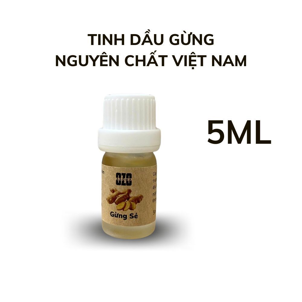 Tinh Dầu Gừng 5ml - Ozo Aroma - Nguyên Chất Việt Nam - Thơm Ấm