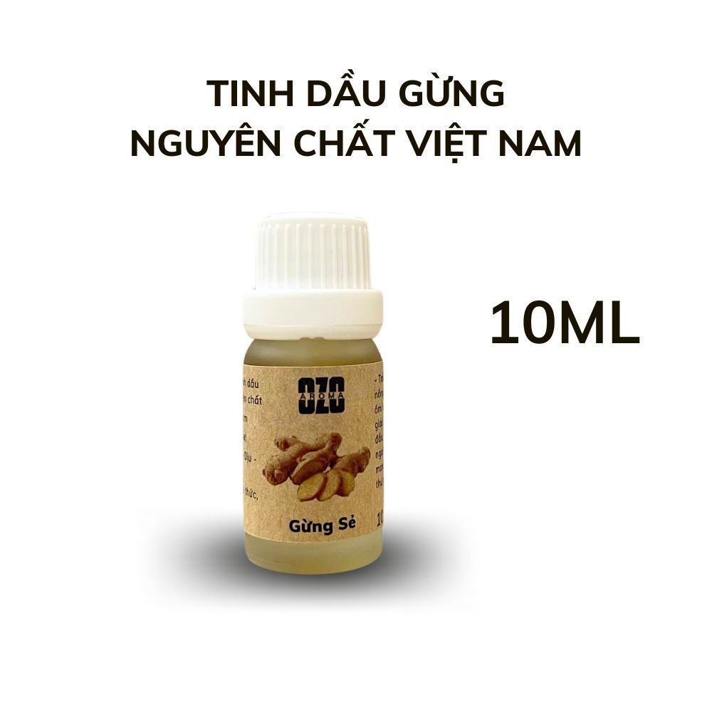 Tinh Dầu Gừng 10ml - Ozo Aroma - Nguyên Chất Việt Nam - Thơm Ấm