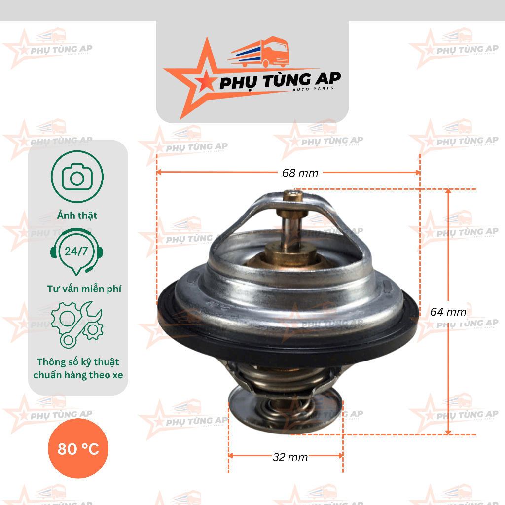 Van hằng nhiệt CHENGLONG - MK100 cho đầu kéo Chenglong H7, động cơ Yuchai MK100. Mã phụ tùng: MK100-