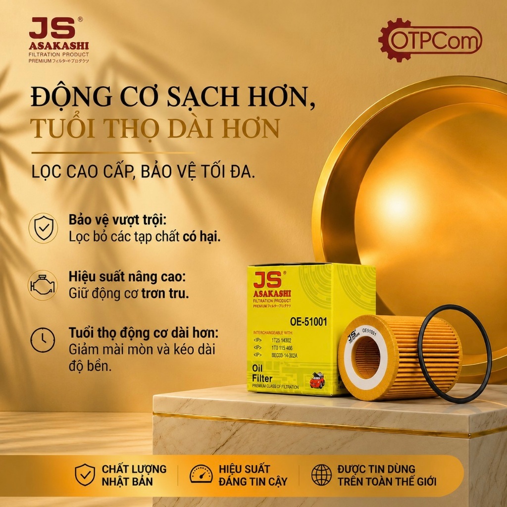 Lọc nhớt Ranger 2.2/3.2 hiệu JS | OE51001