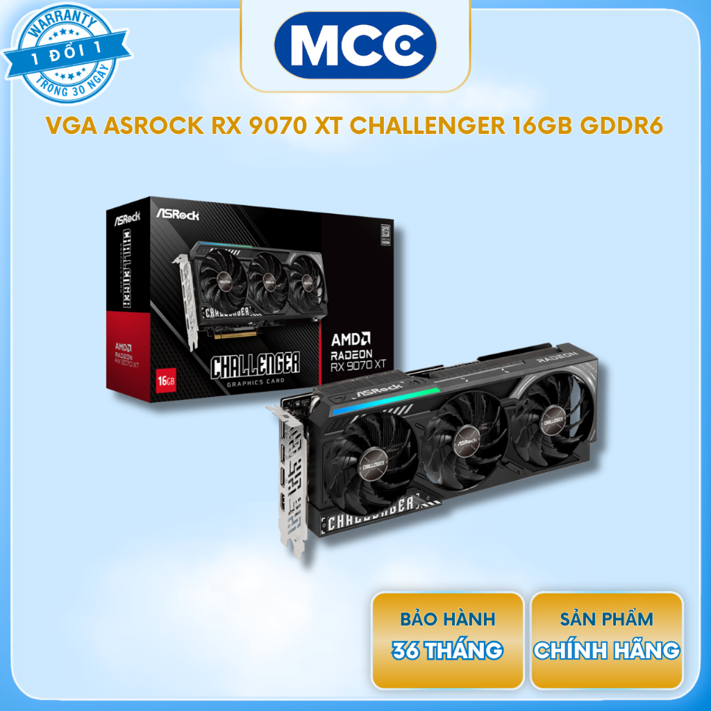 VGA Asrock AMD Radeon RX 9070 XT Challenger 16GB GDDR6