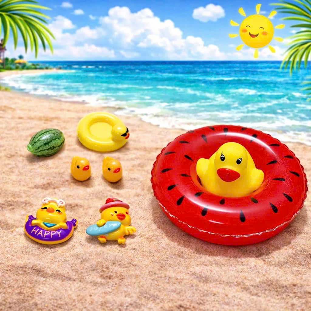 🦆 Set Charm Vịt Vàng Bơi Phao Mini Cute - Charm Gắn Dép DIY Hot Trend 2026 Dễ Thương