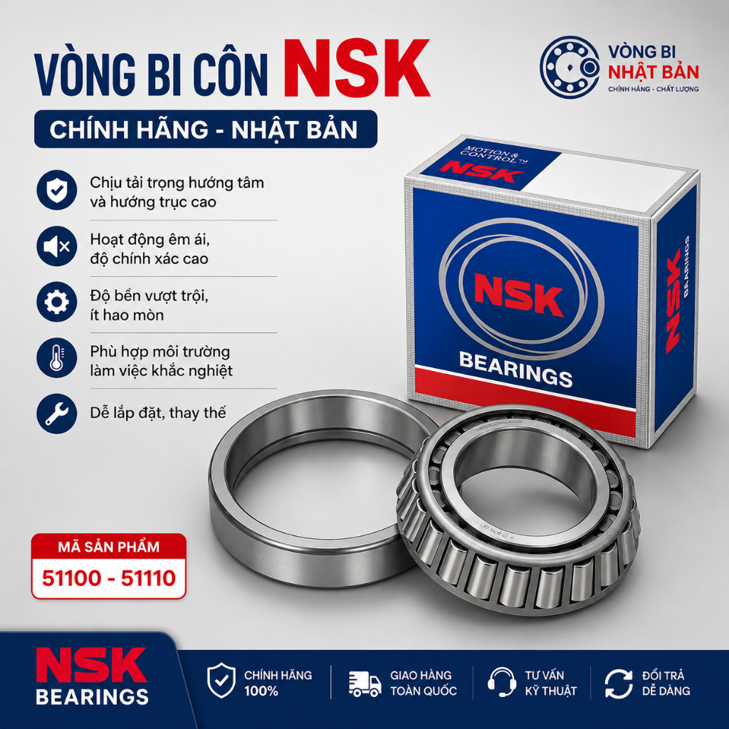 Vòng Bi Côn NSK 30202 Nhật Bản JAPAN | Bạc Đạn Chịu Tải Cao, Chạy Êm, Chính Hãng Chuẩn NSK