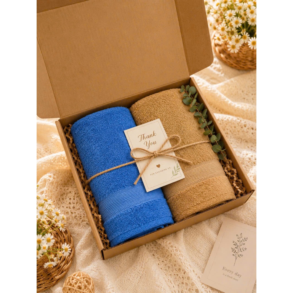 Combo 2 Khăn Tắm 70x140, Gội Xuất Khẩu Cao Cấp Swan Towel Cotton 100%, Siêu Thấm Hút, Mềm Mịn, Không