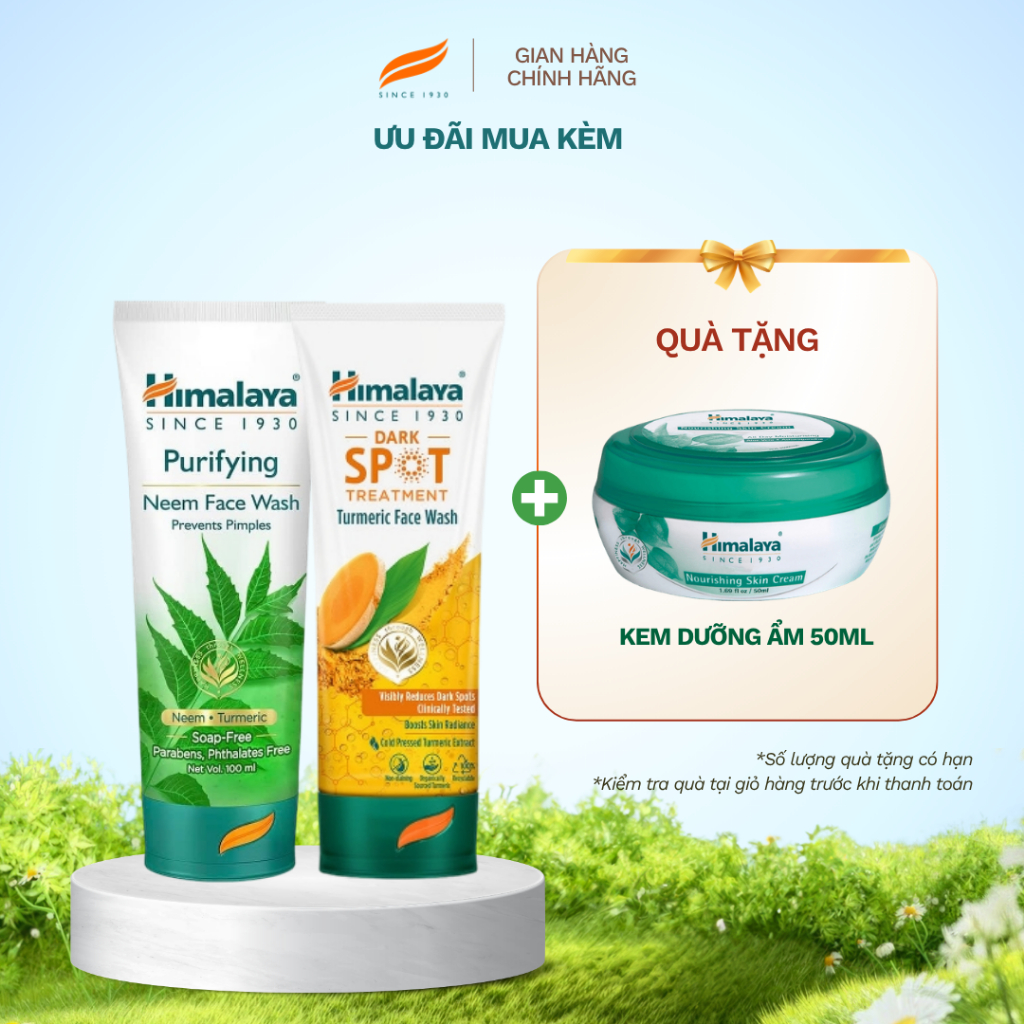 Combo FRESH & GLOW Himalaya Neem Face Wash 100ml + Tumeric Face Wash 100ml