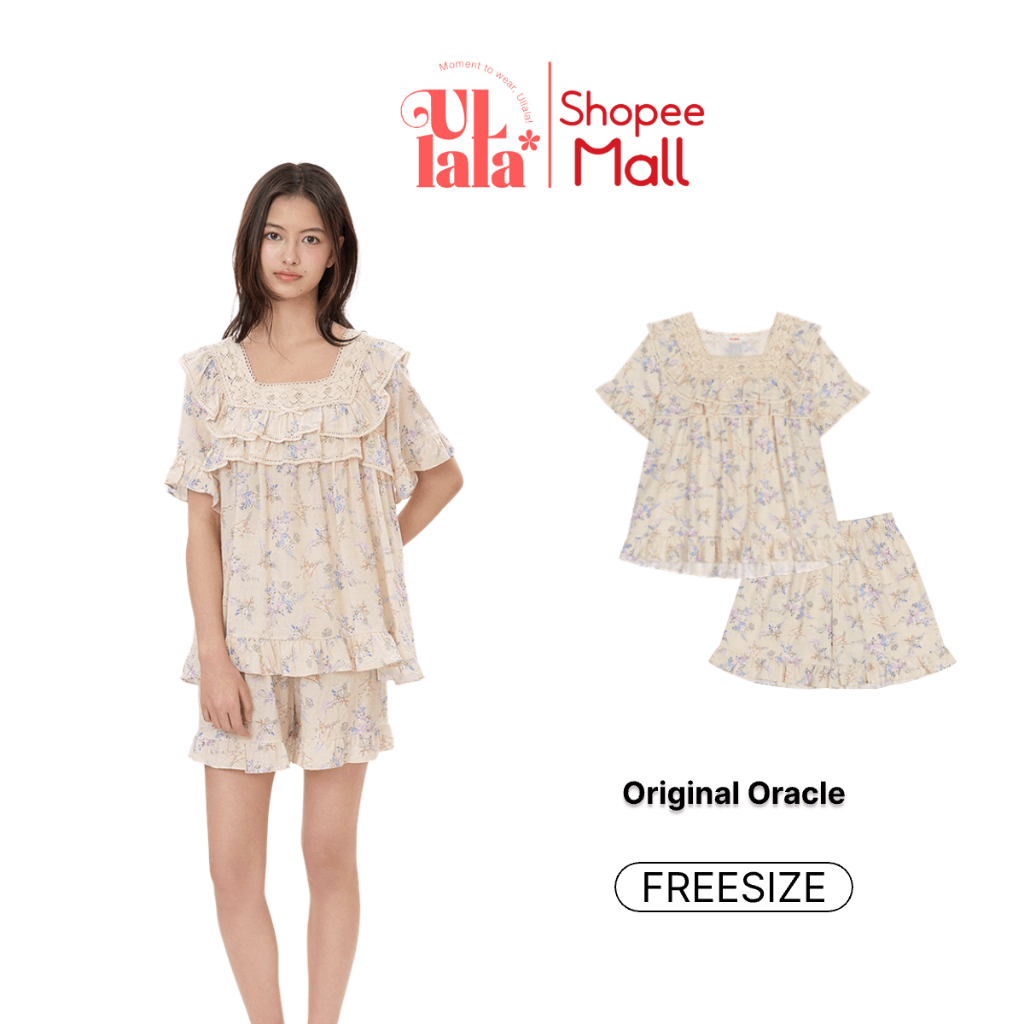Ullala Pajamas Oracle Bộ ngủ mặc nhà nữ ngắn tay Freesize