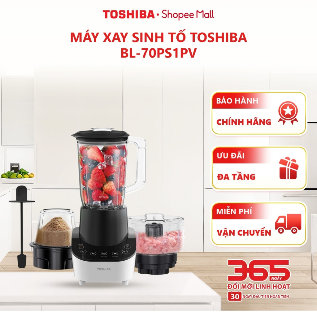 Máy xay sinh tố Toshiba BL-70PS1PV 1.5 lít - Hàng chính hãng, bảo hành 12 tháng