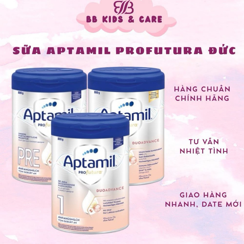 [Date 2027 TEM PHỤ] Sữa Aptamil Bạc Đức Profutura lon 800g số Pre, 1, 2