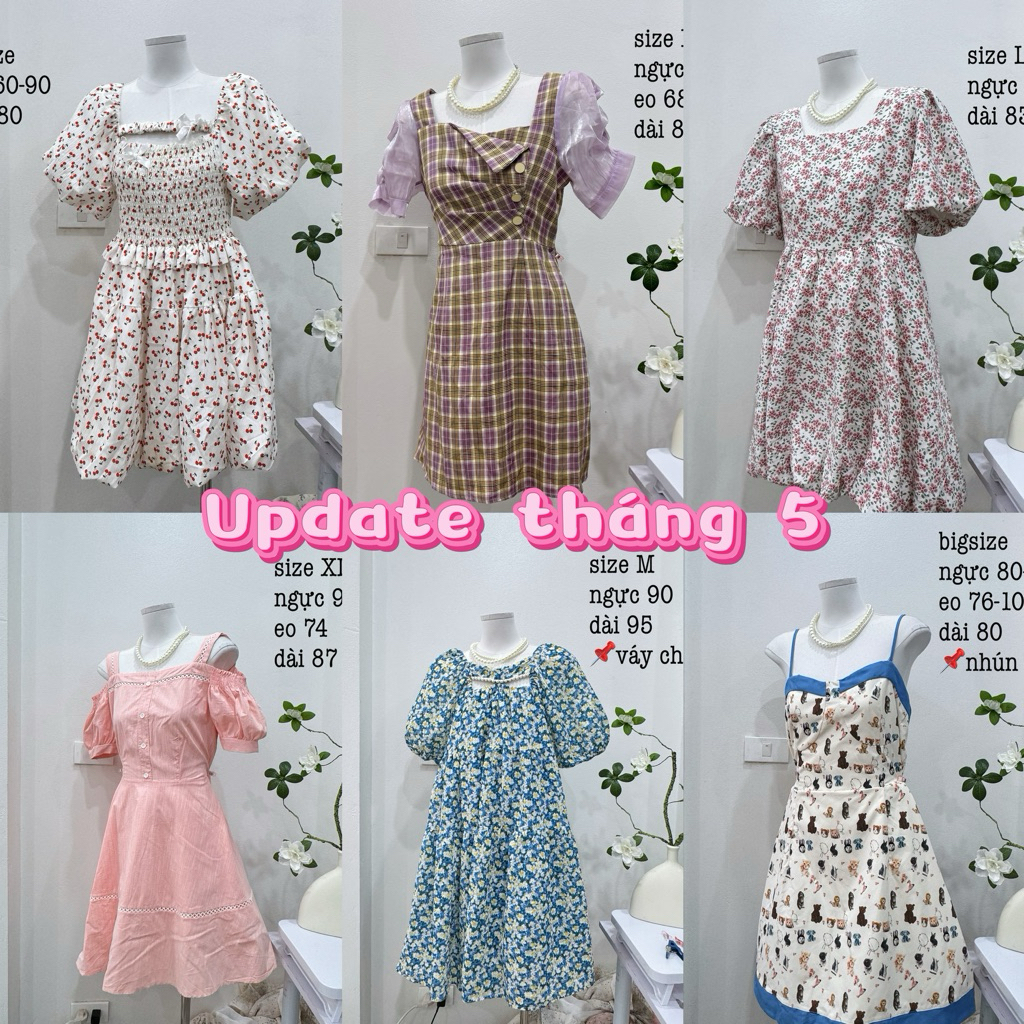 [2HAND] Đầm hè dáng ngắn vintage phong cách sườn xám, tiểu thư, lolita, công sở CÓ BIGSIZE