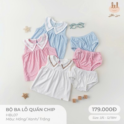 BỘ BA LỖ QUẦN CHIP LIL LITTLE LOVE  [ SIÊU MỀM, MÁT, MỊN CO DÃN VÀ THẤM HÚT TỐT] SZ 6/9M - 4Y (HBL07)
