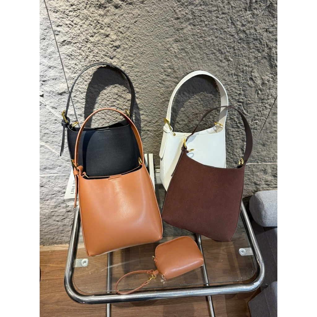 Túi Xách Nữ BM70 Sét 2 Tặng Ví Chất Da PU Dáng Giỏ Cầm Tay Đeo Chéo Túi Size 18 Siêu Rộng Có Thể Đựn