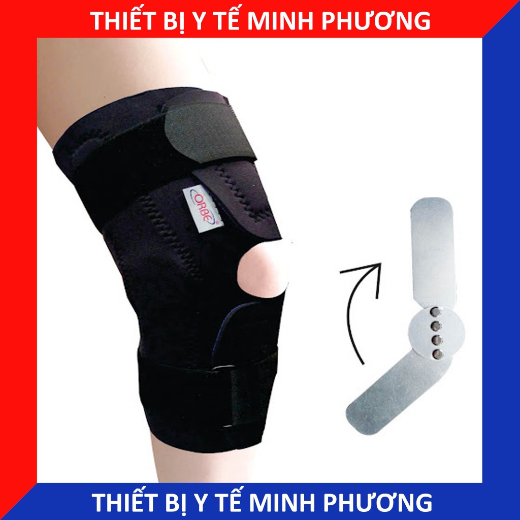 Băng thun gối có nẹp nhôm hỗ trợ Orbe H5 cố định khớp gối