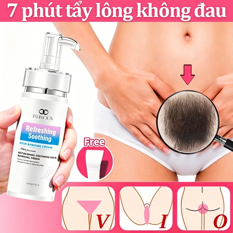 Kem Tẩy Lông Vùng Kín LYDIMOON 100g Nách Tay Chân Bikini, Dịu Nhẹ Không Đau Rát, Dưỡng Ẩm Da Mịn