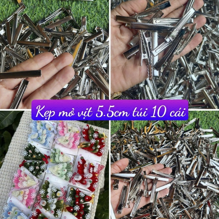 Set 10 phôi kẹp tóc mỏ vịt làm kẹp tóc - Handmade