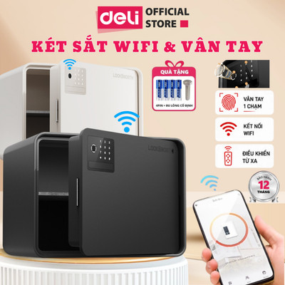 Két Sắt KẾT NỐI WIFI Deli x Locksworth 4 Phương Thức Mở Khóa Két Sắt An Toàn Kết Nối Với Điện Thoại Báo Động Từ Xa