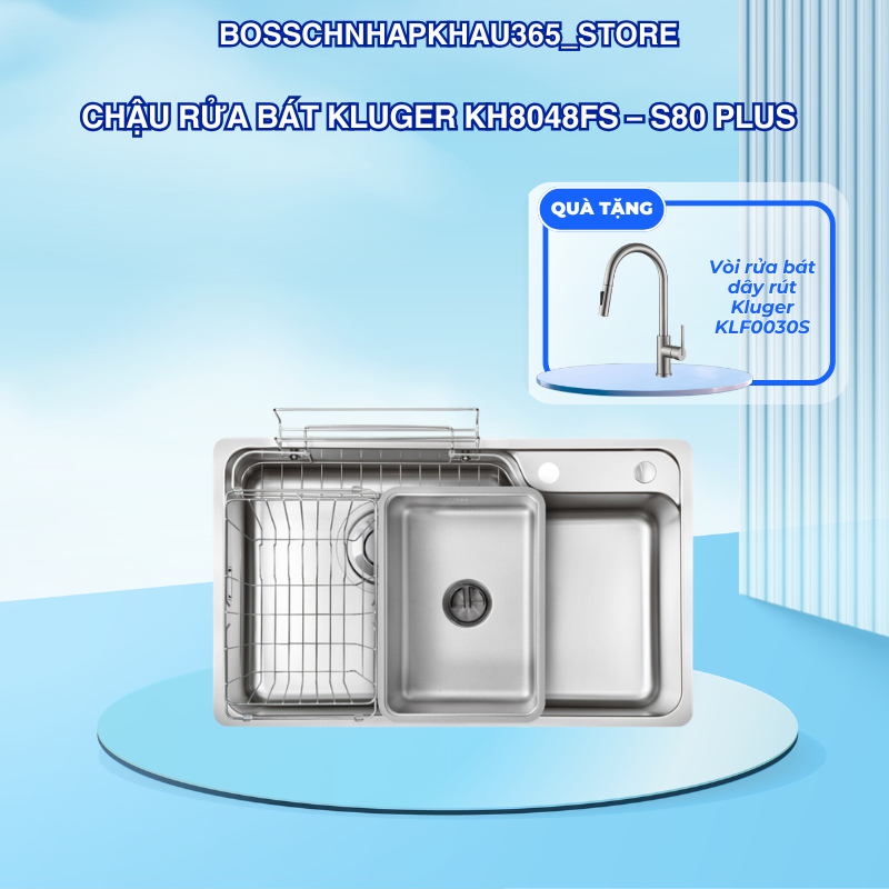 Chậu Rửa Bát Kluger KH8048FS - S80 Plus - Bề Mặt Linen - Chống Ngưng Tụ Hơi Nước – Bossch365