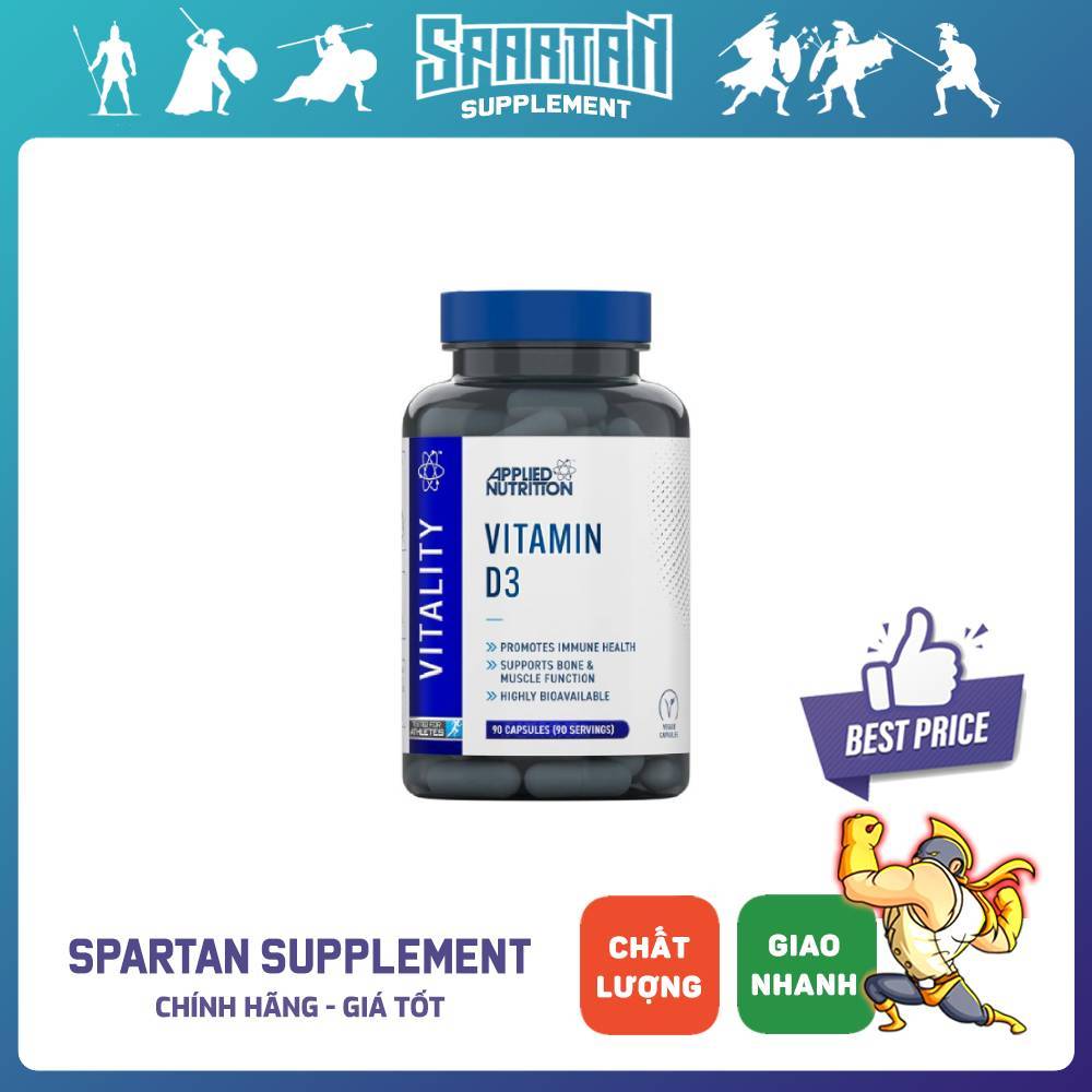 Applied Nutrition Vitamin D3 2000IU Hỗ Trợ Bổ Sung D3 Cho Cơ Thể